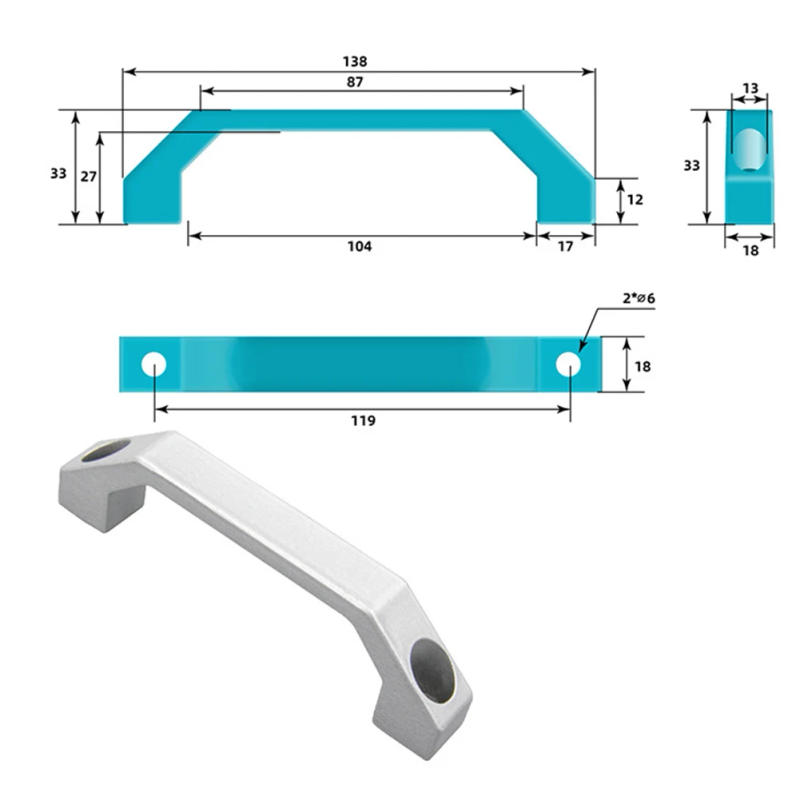 Description Picture 6 of item100-130mm Aluminum Alloy U-Shaped Cabinet Door Handle Luggage Furniture Wardrobe For Window Furniture Hardware Fittings