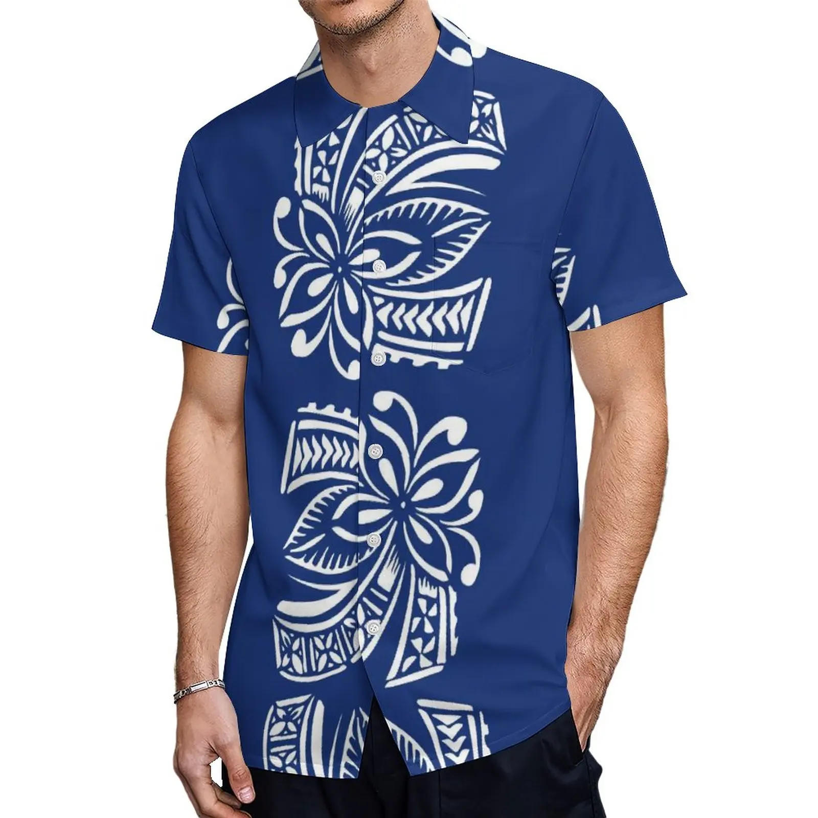 Description Picture 6 of itemFactory Custom Samoan Clothes Brand Design Chic Super Cheap Samoan Tribal Aloha Shirts Free Shipping Button Shirt For Male