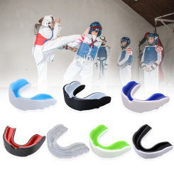 Kids Boxing Gum Shield with Storage Case Teeth Protection EVA Sports Mouth Guard Double Colored for Lacrosse Rugby Taekwondo