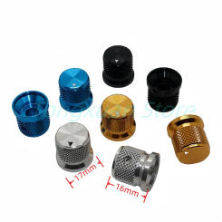 1pc 17X16mm Black Silver Blue Gold Aluminum Alloy Potentiometer Switch Control Cap Volume Audio Electric Knobs Screw Type