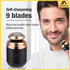 2 in 1 Mini Electric Shaver Nose Hair Clipper Small Portable Hair Trimmer USB Rechargeable Men's Razor Painless Shaving