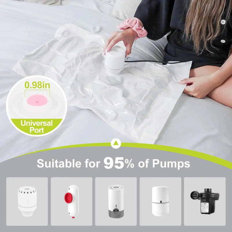 Description Picture 4 of item6 Pack Space Saver Vacuum Seal Storage Bags For Cloths, Comforters and Blankets, Compression Not Included Pump