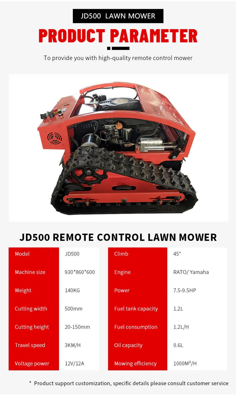 Description Picture 5 of itemCustomized Remote Control Lawn Mower Self Propelled Mini Lawn Mower Professional Grass Cutter Garden Use