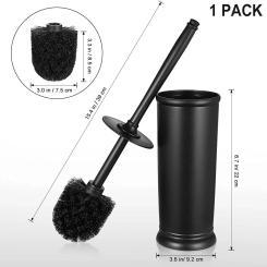 1pc Black Toilet Brush With Holder Household Cleaning Tools Black Plastic Handle Toilet Cleaning Products Bathroom