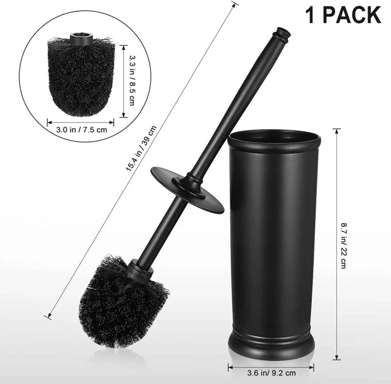 Description Picture 5 of item1pc Black Toilet Brush With Holder Household Cleaning Tools Black Plastic Handle Toilet Cleaning Products Bathroom