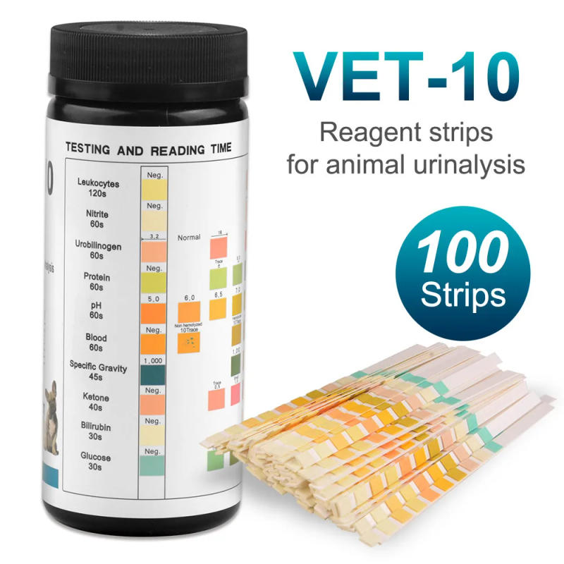 Description Picture 4 of item10-Parameter Cat & Dog Urine Test Strips 100ct, Cat & Dog UTI Test Kit, Urinalysis Reagent Strips: Glucose, Specific Gravity, pH