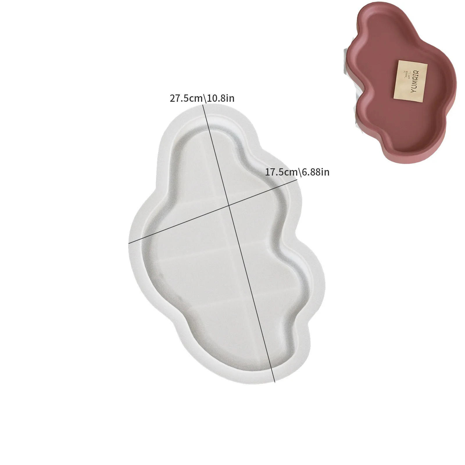 Description Picture 6 of itemCoaster Silicone Mold Irregular Shape Geometry Cloud Storage Tray Mould DIY Handmade Gypsum Concrete Craft Gift Molds Home Decor