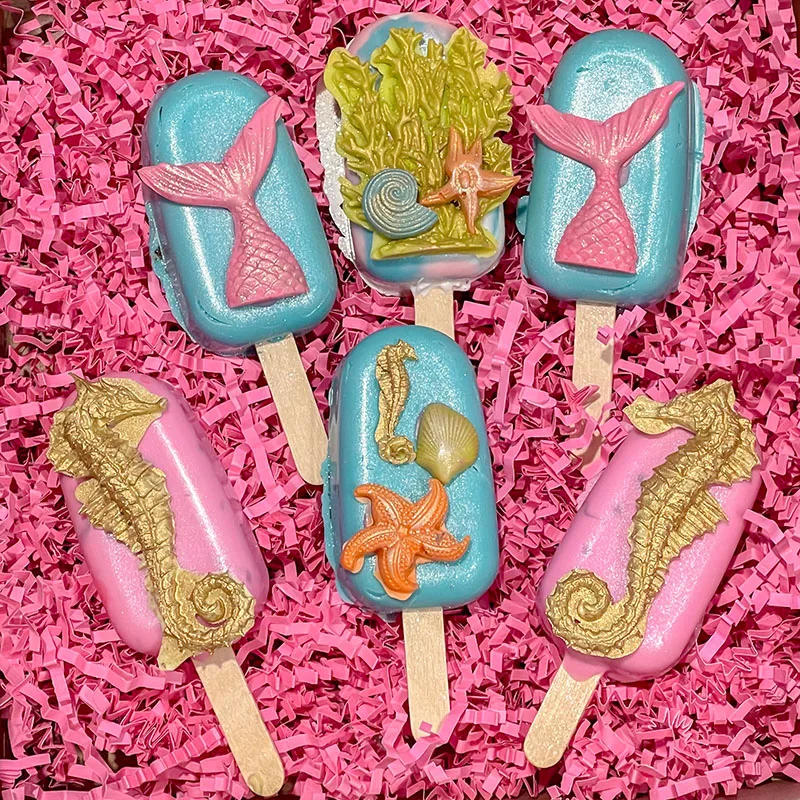 Description Picture 4 of itemSilicone Ice Cream Mold DIY Chocolate Dessert Popsicle Moulds Tray Ice Cube Maker Homemade Tools Summer Party Supplies