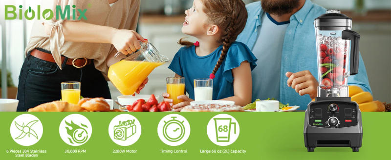 Description Picture 2 of itemBioloMix 3HP 2200W Heavy Duty Commercial Grade Timer Blender Mixer Juicer Fruit Food Processor Ice Smoothies BPA Free 2L Jar