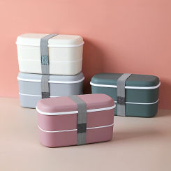 New Double-layer Bento Box Portable Leak-proof Food Storage Container Sealed Picnic School Office Lunch Box Microwavable