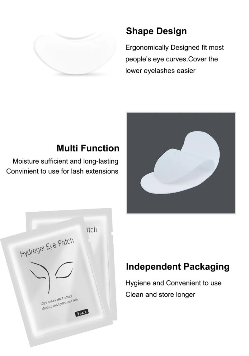 Description Picture 3 of item50 Pairs Eyelash Extension Patch Hydrogel Patches Gel Pad Makeup Lash Lift Tools Under Eye Patch Pads for Eyelash Extension