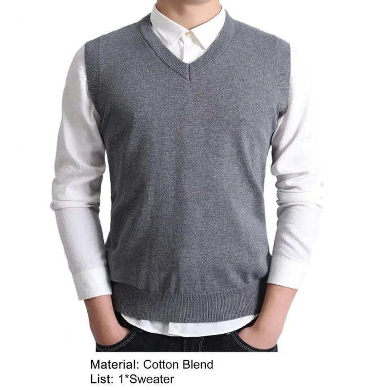 Description Picture 4 of itemSimple Men Sweater Gentle V Neck Gentle Men Sweater Slim Casual Male Sweater for Dating