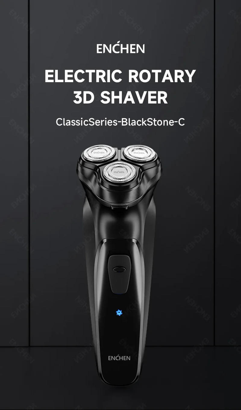Description Picture 2 of itemENCHEN Blackstone-C Electric Rotary 3D Shaver Type-C Quick Charging With POP-UP Precision Trimmer And Safety lock