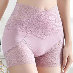 Plus Size Panties Womens Lace High Waist Pants Abdominal Hip Lifting Underpants Womens Large Size Candy Underwear For Her