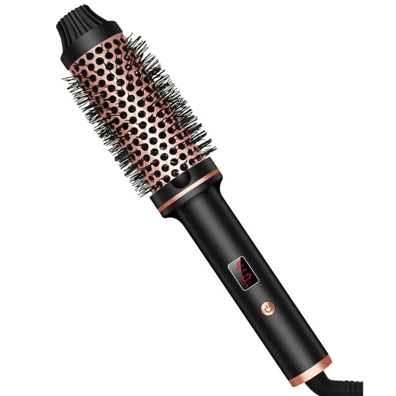 Description Picture 3 of item3 In 1 Ionic Hair Curler Straightener Professional Curling Iron Heated Hair Styling Brush Anti-Scald Thermal Brush Curl Wand