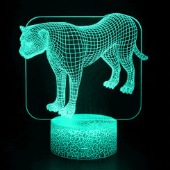 Nighdn Leopard 3D Lamp Illusion LED Night Light 7 Color Changing USB Bedside Lamp Christmas Birthday Gift for Kids Boys Girls