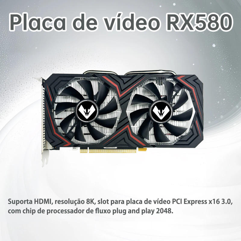 Description Picture 3 of itemMAXSUN Graphics Cards AMD RX580 2048SP 8G 256bit GDDR5 PCIE3.0 X16 Desktop Computer components GPU New RX 580 Video Gaming Card