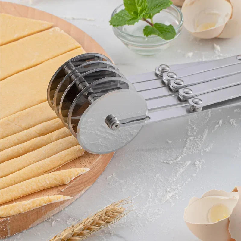 Description Picture 6 of item3/5/7 Wheel Cutter Dough Divider Dough Knife Flexible Roller Blade Pizza Pastry Peeler Stainless Steel Baking Pan Tool
