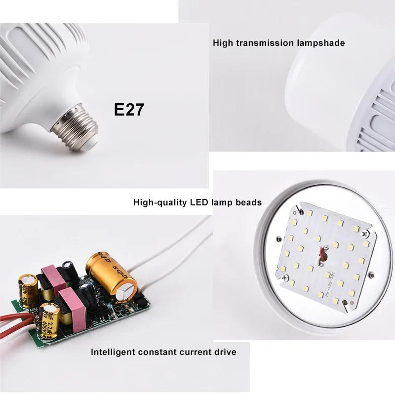 Description Picture 4 of item50/40/30/20/15W LED Bulb E27 Screw Mouth Lights Eye Protection Saving Energy Lamp Interior Living Room Bedroom Office Lighting