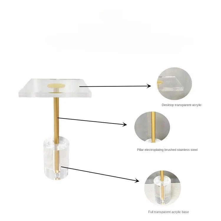 Description Picture 5 of itemAcrylic Coffee Table Portable Folding Square Dining Table Nordic Luxury Aesthetic Multifunction Room Living Bedroom Furniture