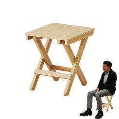 Small Folding Stool Portable Wooden Stool Chair Lightweight Fold-up Step Stool Heavy Duty Folding Foot Rest For Outdoor Hiking