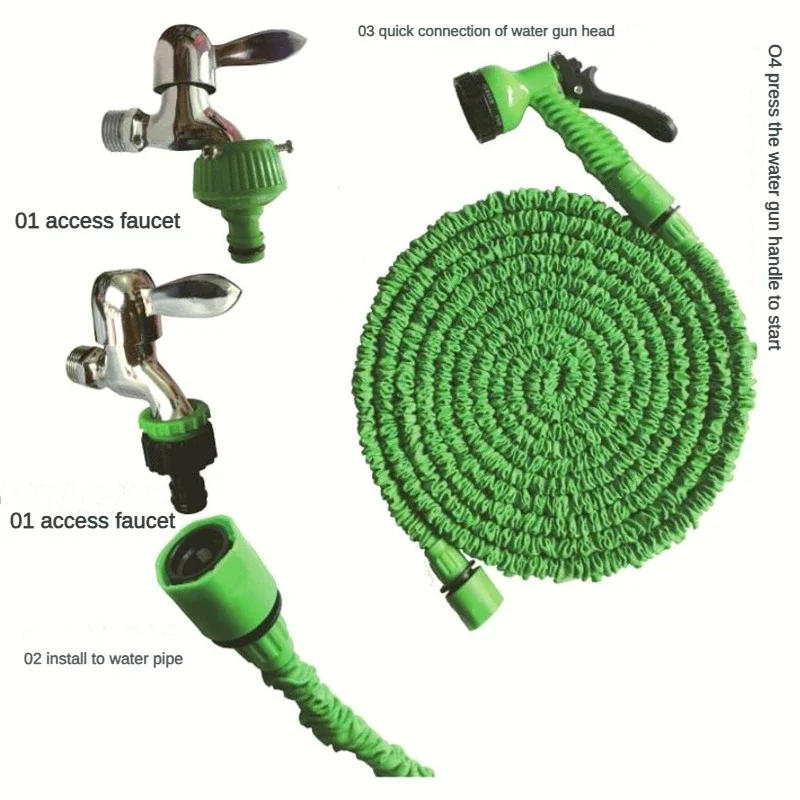 Description Picture 3 of item10m 5m Garden Hose Magic Water Pipes Home Garden Watering Hoses High-Pressure Car Wash 7 Water Spraying Functions Water Gun