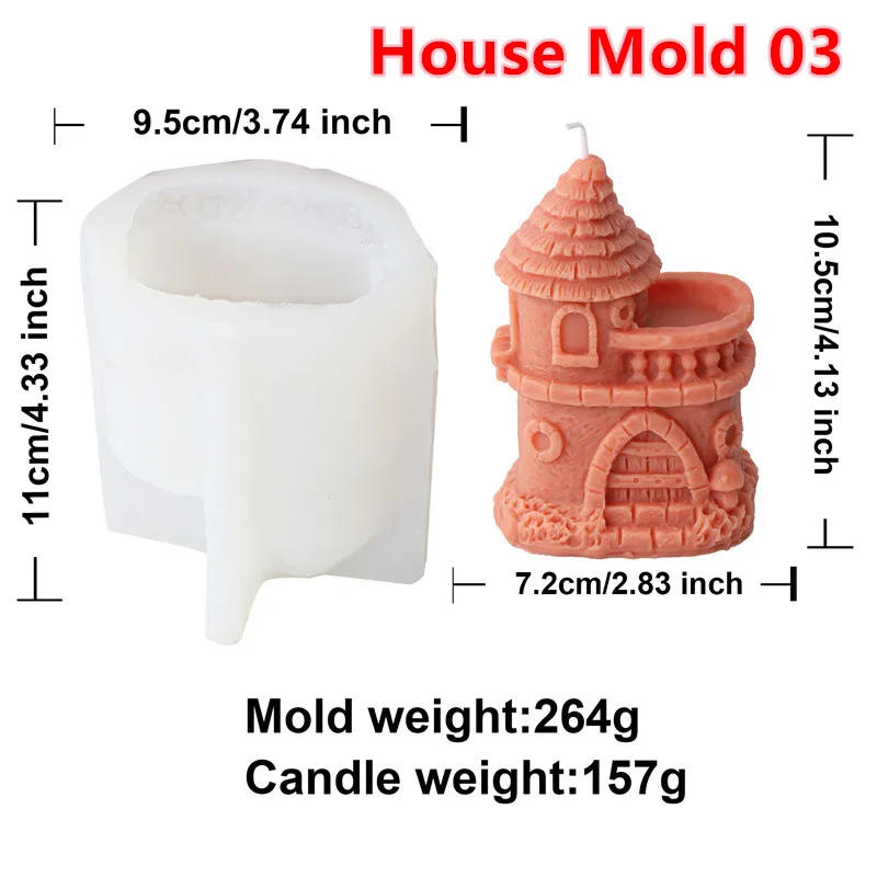 Description Picture 6 of item3D European Building House Home Silicone Candle Mold DIY Handmade Aromatherapy Plaster Resin Soap Making candle making tools