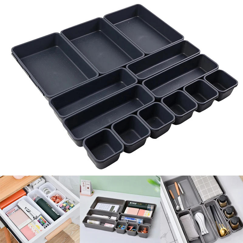 Description Picture 2 of item13Pcs Drawer Organizers Separator for Home Office Desk Stationery Storage Box for Kitchen Bathroom Makeup Organizer Boxes