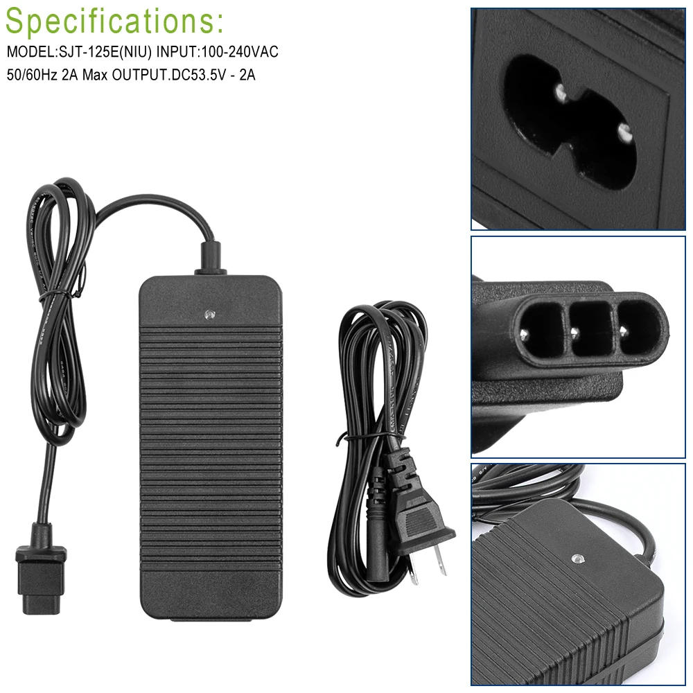 Description Picture 3 of item53.5V 2A Electric Scooter Battery Charger for NIU KQi1 Pro/Sport & KQi2 Pro/ KQi3 Pro/Sport/ Max Chargeing Power Adapter Parts