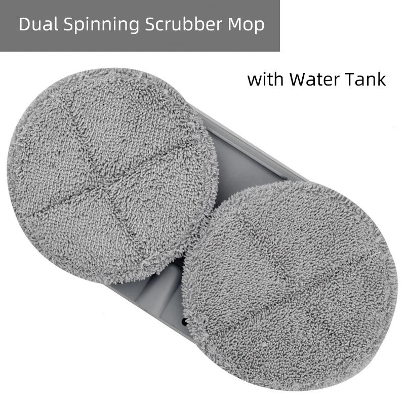 Description Picture 4 of itemDouble cleaning mops with self cleaning drying spin bucket mop set scrubber electric floor clean dual mop scrubber