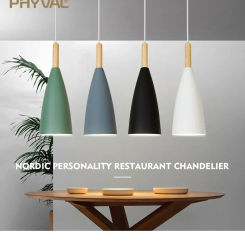 Simple Wooden LED Pendant Light Macaroon Lamp For Living Room Dining Room Bedroom Dining Table Indoor Decor Lighting Fixture