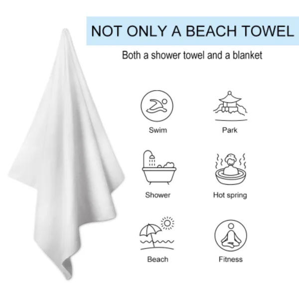 Description Picture 3 of itemWatercolor Lily 26 Alphabet Beach Towel Extra Large Bath Towel Soft and Absorbent - Great for Outdoor Camping, Vacation