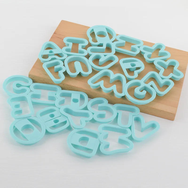 Description Picture 3 of item26pcs/set Cute Big Alphabet Letter Plastic Cookie Cutter Fondant Cake Decoration Tool DIY Pastry Baking Cake Press Mold