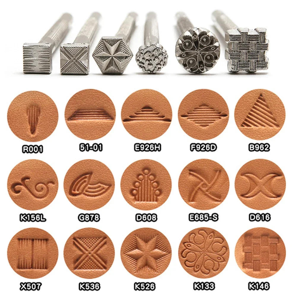 Description Picture 2 of itemLeather Staming Kit Metal Punch Tool DIY Pottery Clay Ceramic Embossing Mold Leathercraft Carving Printing Punch Stamp Head
