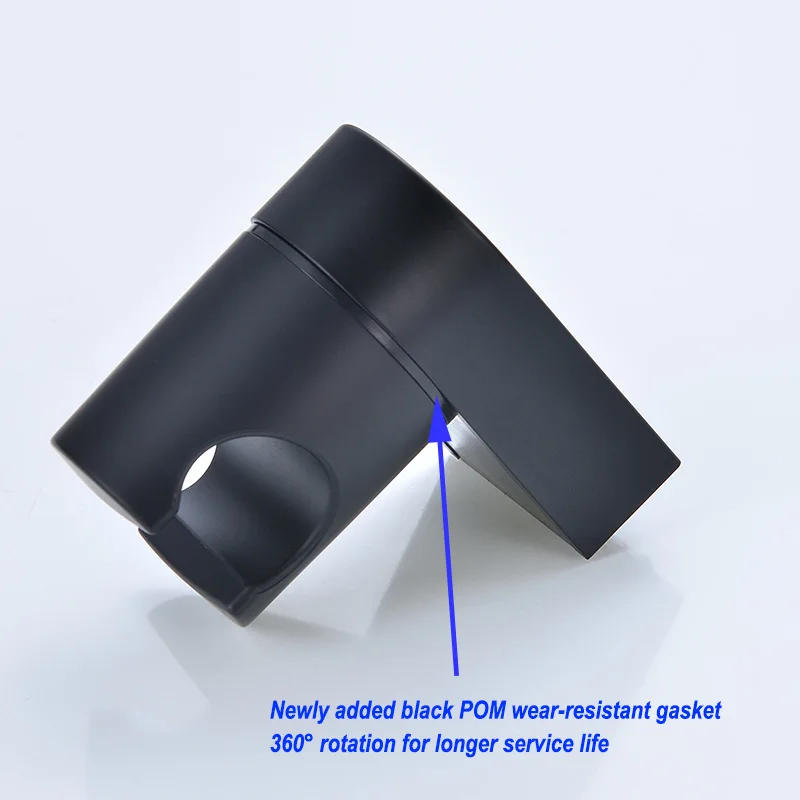 Description Picture 5 of item1PC Shower Bracket ABS Matt Black Shower Fixed Seat Nozzle Seat Hand Spray Adjustable Movable Support Wall Mount