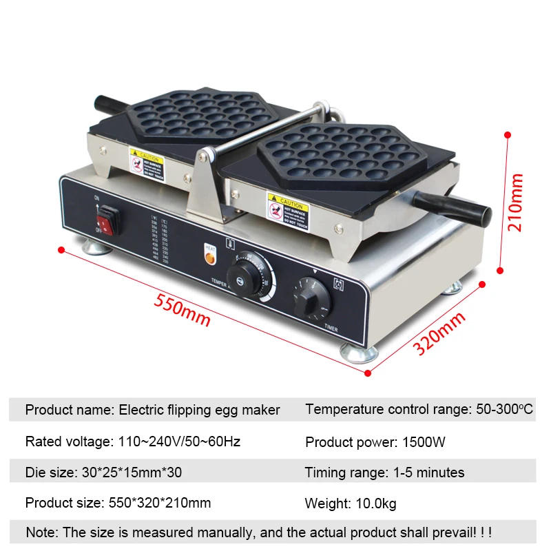 Description Picture 5 of itemEgg Bubble Electric Waffle Maker Nonstick Waffle Making Machine Home Appliance Gaufriers Baking Snack Gaufres Waffle Irons