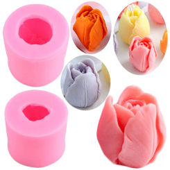 3D Tulip Candle Silicone Mold Handmade Flower Soap Clay Plaster Aromatherapy Mould Chocolate Candy Fondant Cake Decorating Tools
