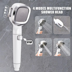 With Switch Bathroom supplies 4 Modes Water Saving Shower Nozzle Adjustable High Pressure Shower Head