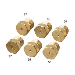 0.87, 0.87, 0.65, 0.65, 0.5, 0.5 Gas Stove Nozzle Set Propane Gas Jet Nozzle 4-burner Cookers 9mm Height Standard Thread