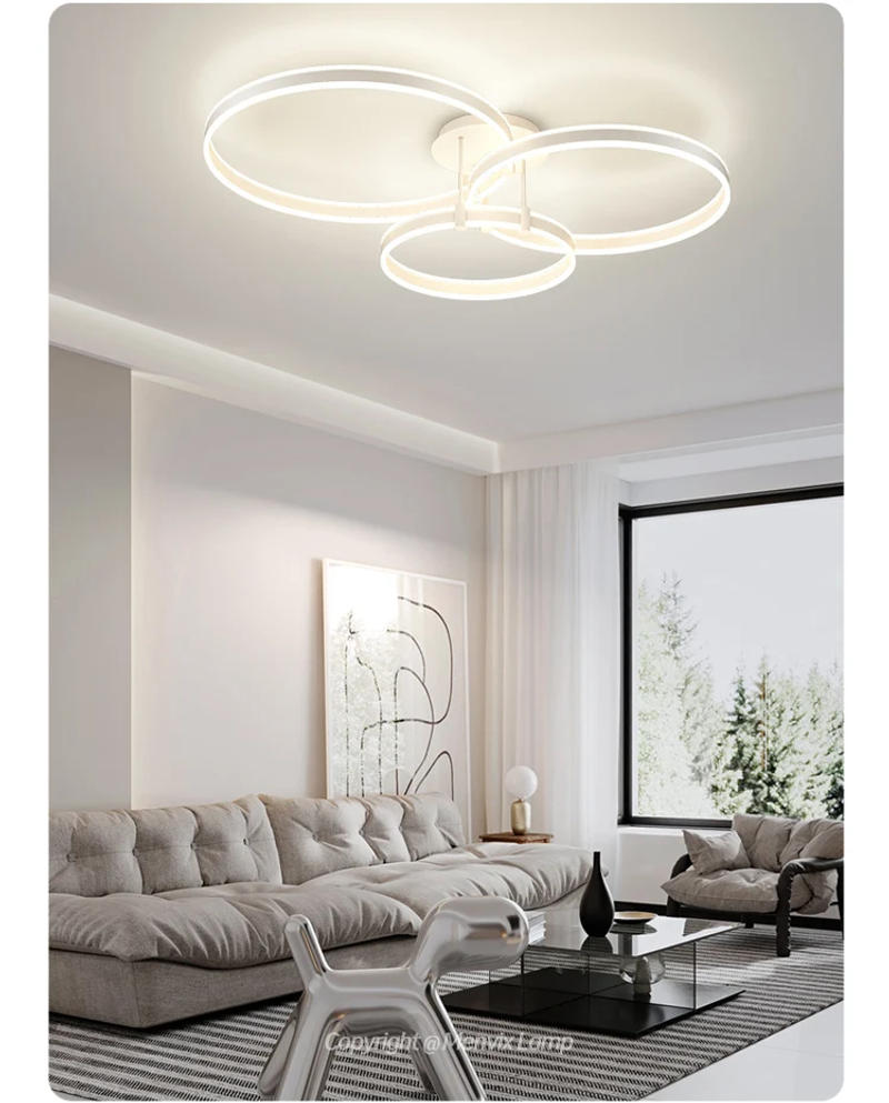 Description Picture 6 of itemNordic Creative Round Household LED Chandelier Three Colors Lamp Modern Style Ceiling Lamp Bedroom Light Dining Room Lamp