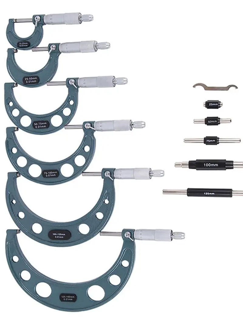 Description Picture 2 of item6pcs/4pcs/3pcs 0-150mm Outside Micrometers Set 0-25 25-50 50-75 75-100 100-125 125-150 Micrometers Kit Rod Caliper Measure Tool