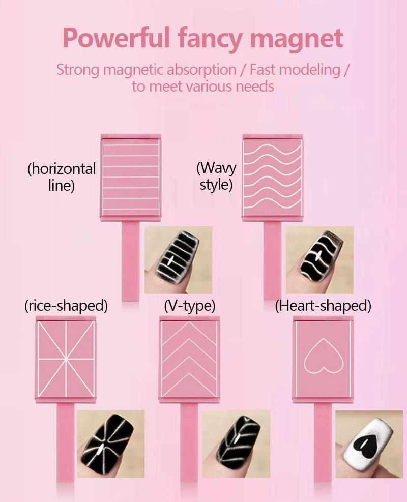 Description Picture 6 of item5pcs Magnetic Nail Art Stick Cat's Eye Magnetic Effect Strong Magnet Board for Gel Polishing Beauty Manicure Decoration Supplies