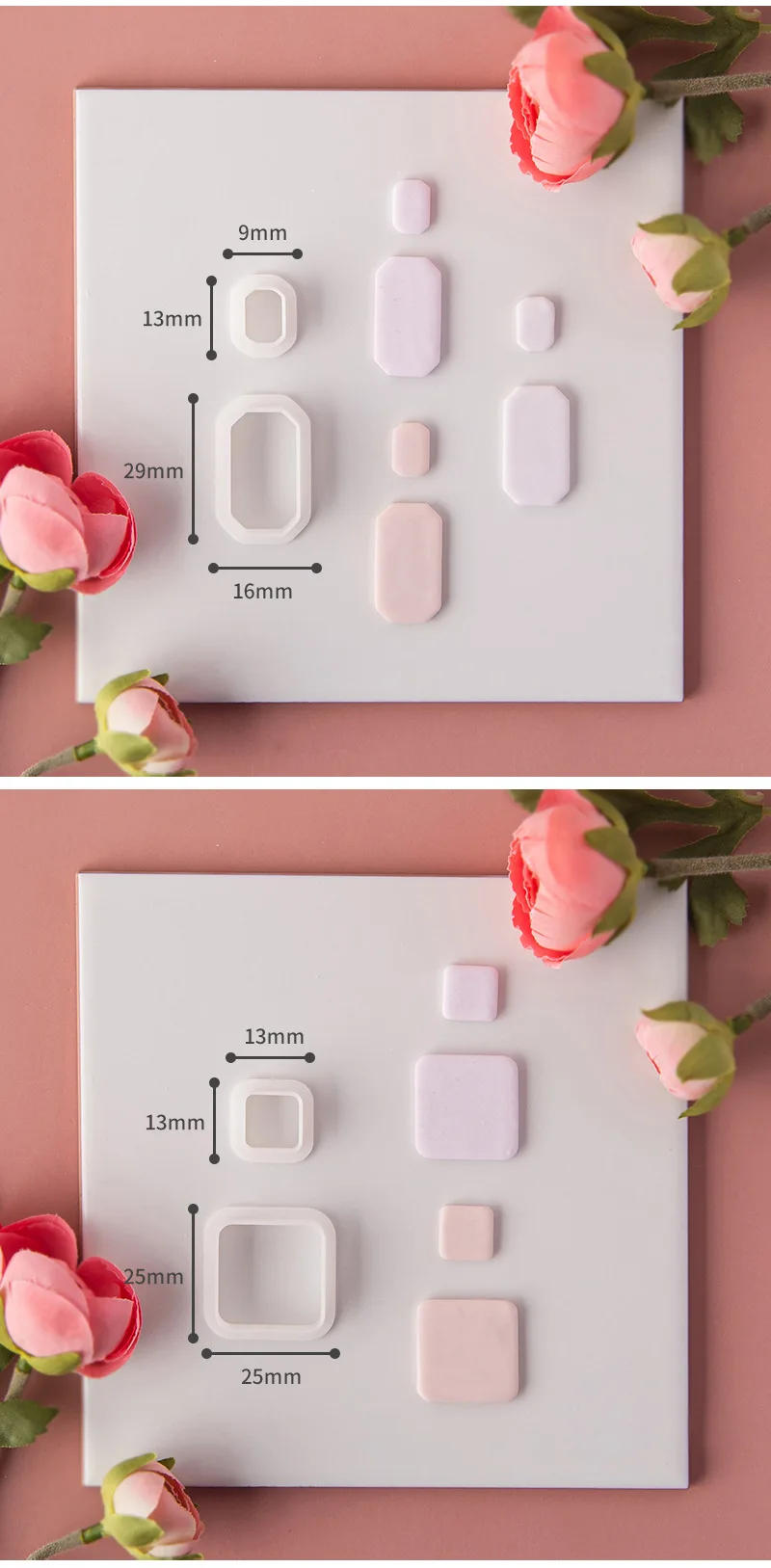 Description Picture 5 of item2Pcs/Set Geometric Shaped Polymer Clay Cutters Mold Creative Graphics DIY Earring Pendant Jewelry Modeling Cutting Die Hand Tool