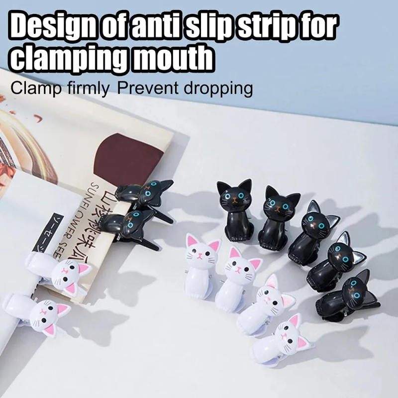 Description Picture 4 of item8Pcs/Set Cute Cat Plastic Clips Office Desk Organize And Store Household Clothespegs Clamp Snacks Sealing Clips