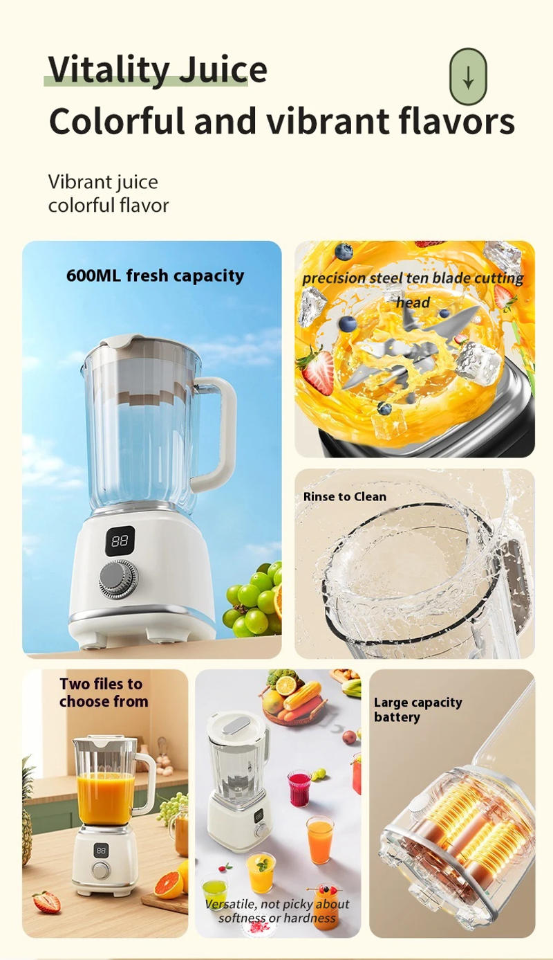 Description Picture 3 of itemPortable Rechargeable Juicer Blender USB 2 in 1 Fruit Juice Extractor Quiet Operation for Travel Outdoor Baby Food Smoothie