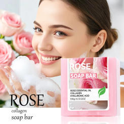 Rose essential oil soap, pink soap, women's intimate soap, facial cleansing essential oil soap handmade soap, 100G shower cleans
