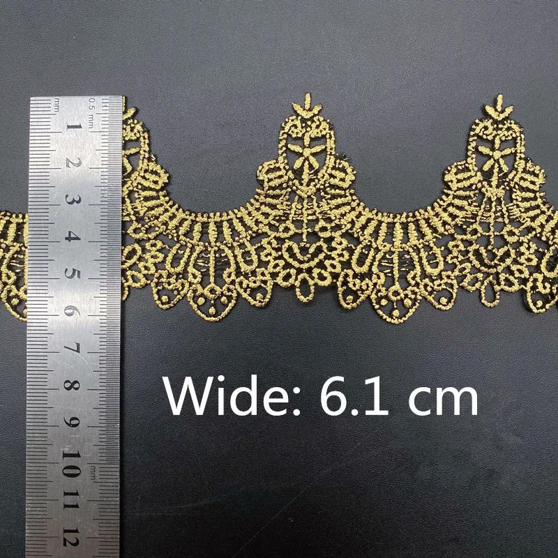 Description Picture 3 of itemFlower Embroidered Lace Trim Ribbon, DIY Handcrafts, Wedding Dress Decorations, 1 Yards