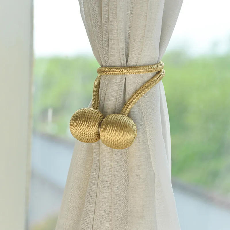 Description Picture 5 of item2Pc Magnetic Curtain Hooks Tieback High Quality Clip Curtains Buckle Holder Decorative Home Polyester Accessories