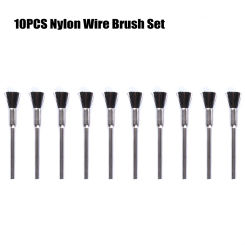 10pcs Nylon Wire Brush 3mm Shank Abrasive Polishing Tool Bit Polishing For Wood