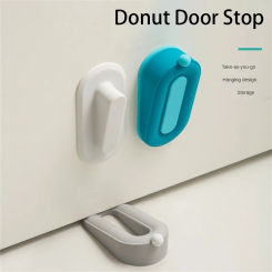 Silicone Door Stopper Reusable Shock Absorbent Block Wedge Doorstops Door Handle Stopper Home Office Door Anti-collision Stopper